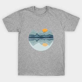 Japanese Lake Landscape in Watercolor T-Shirt